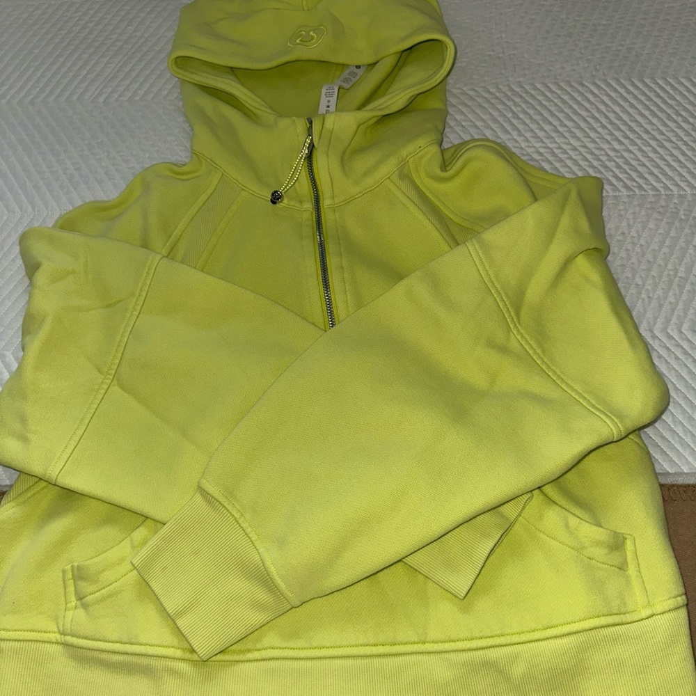 Crop half zip scuba coat